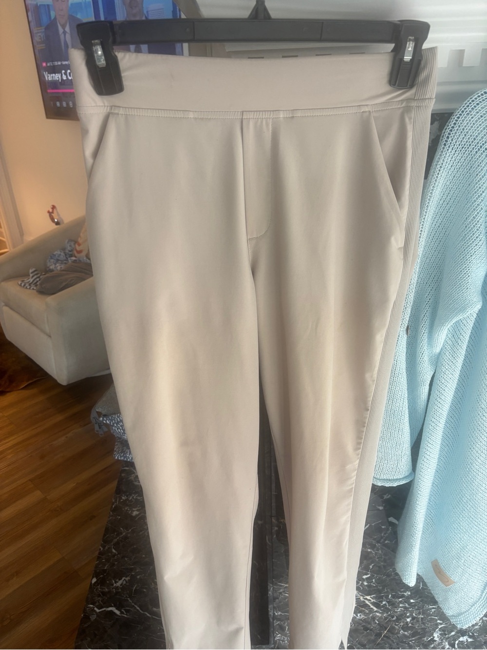 Athleta Slim Pull-On Pants in Light Beige